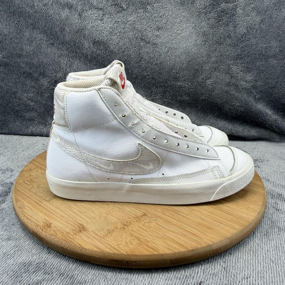 Nike Blazer Mid '77 Shoes Boys Size 6.5Y White Sneakers DJ4624-100 No Laces